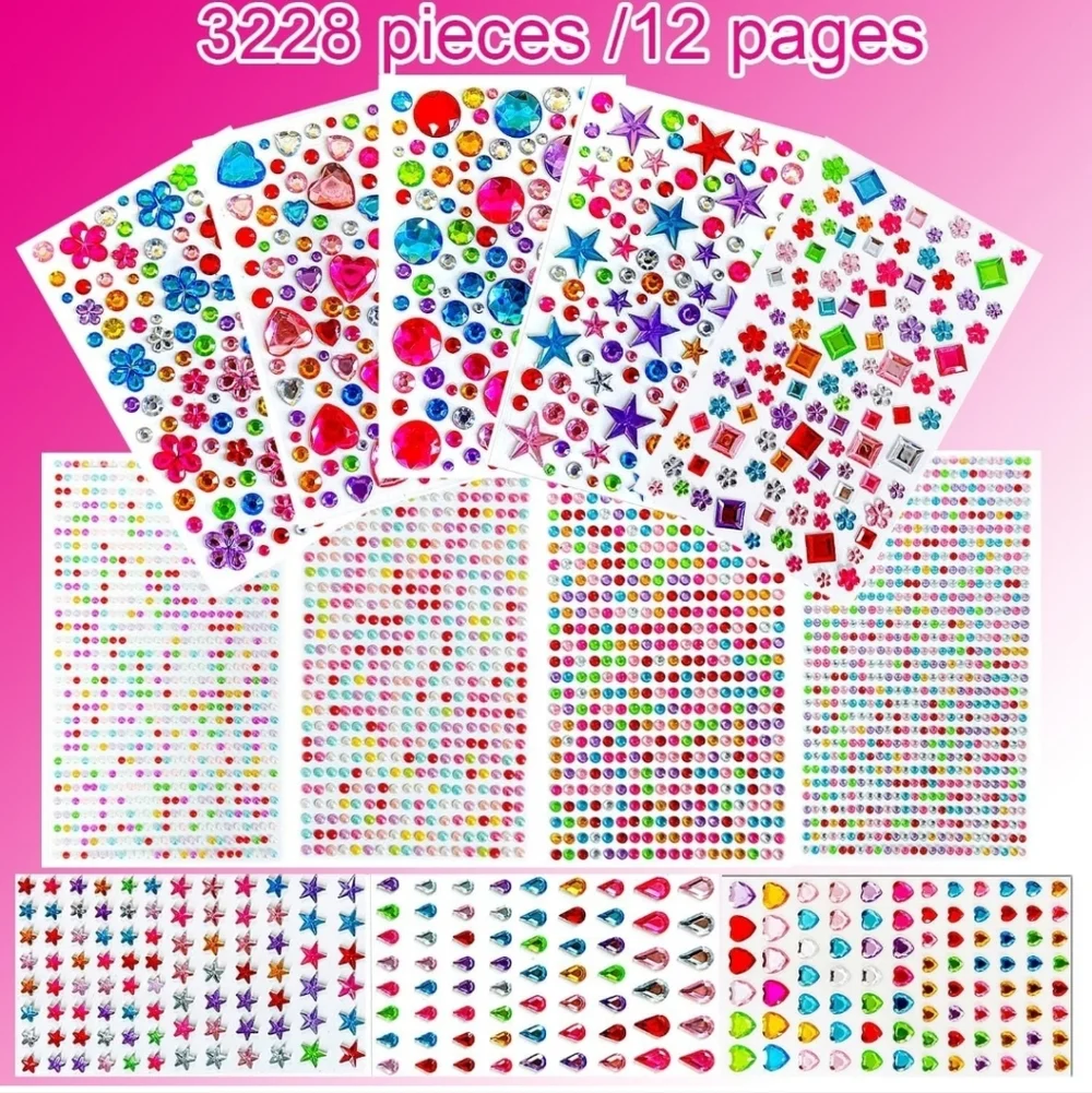 Colorful Gem Sticker Set for Parties